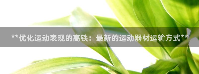 極悅平臺是什么公司：**優化運動表現的高鐵：最新的運